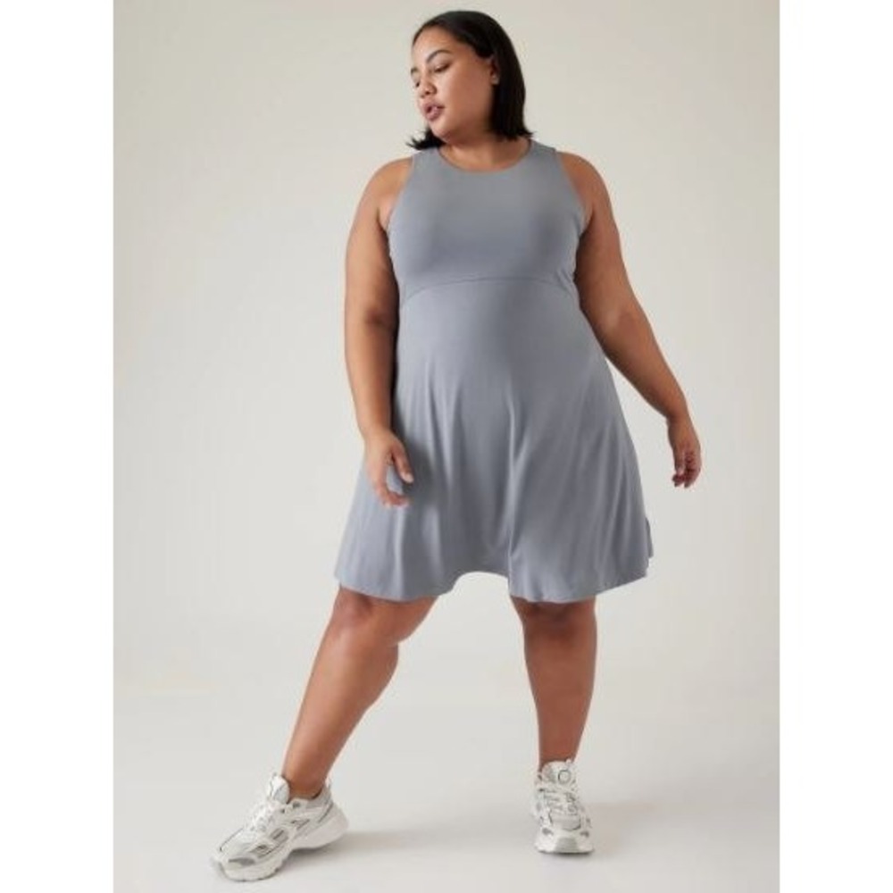Athleta Santorini Thera Dress‎ Coastline Blue Womens 2x Sleeveless